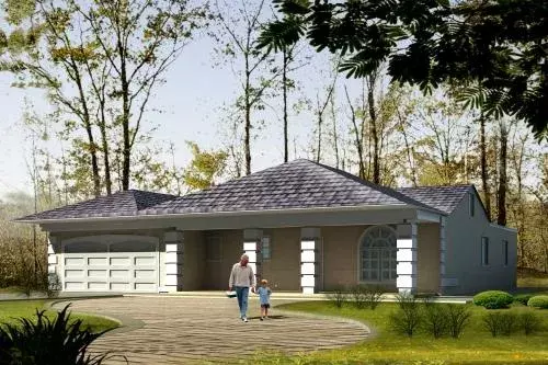 European house plans 41-543 - front exterior, 1,760 sq ft, 4 bed, 3 bath house plans | Monster House Plans