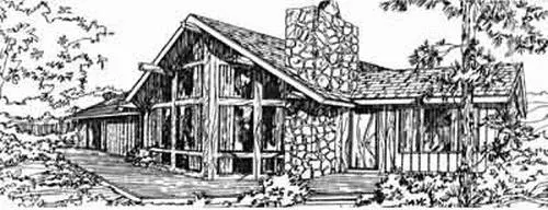 Contemporary house plans 41-550 - front exterior, 1,779 sq ft, 3 bed, 2 bath house plans | Monster House Plans