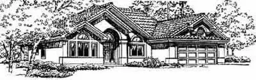 Southwest house plans 41-565 - front exterior, 1,810 sq ft, 4 bed, 2 bath house plans | Monster House Plans