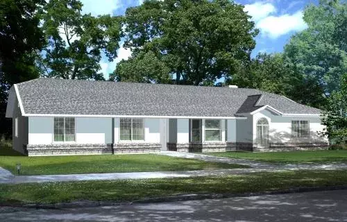Traditional house plans 41-571 - front exterior, 1,823 sq ft, 3 bed, 2 bath house plans | Monster House Plans