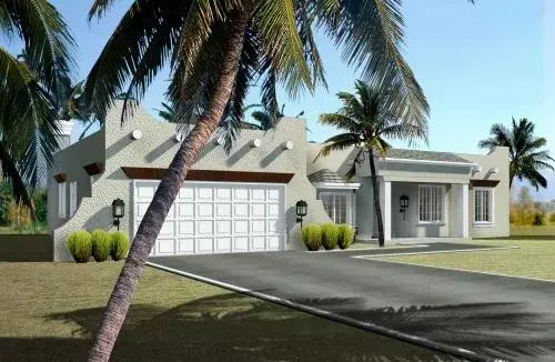 Santa Fe house plans 41-572 - front exterior, 1,823 sq ft, 3 bed, 2 bath house plans | Monster House Plans