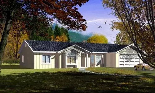Traditional house plans 41-573 - front exterior, 1,823 sq ft, 3 bed, 2 bath house plans | Monster House Plans
