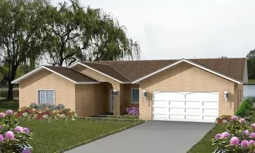 Traditional house plans 41-583 - front exterior, 1,848 sq ft, 4 bed, 2 bath house plans | Monster House Plans