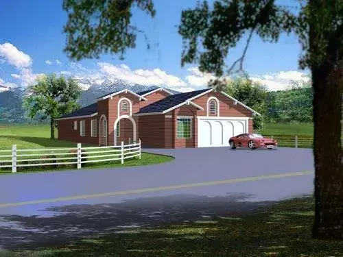 Traditional house plans 41-589 - front exterior, 1,861 sq ft, 3 bed, 2 bath house plans | Monster House Plans