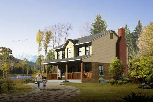 Farmhouse house plans 41-592 - front exterior, 1,864 sq ft, 3 bed, 2 bath house plans | Monster House Plans