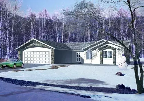 Traditional house plans 41-593 - front exterior, 1,866 sq ft, 3 bed, 2 bath house plans | Monster House Plans