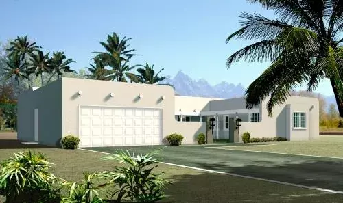 Santa Fe house plans 41-600 - front exterior, 1,874 sq ft, 3 bed, 2 bath house plans | Monster House Plans