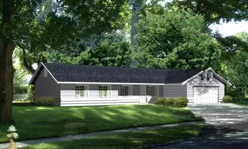 Traditional house plans 41-616 - front exterior, 1,893 sq ft, 4 bed, 2 bath house plans | Monster House Plans