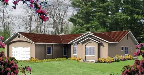 Southwest house plans 41-627 - front exterior, 1,902 sq ft, 3 bed, 2 bath house plans | Monster House Plans
