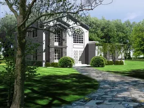 European house plans 41-631 - front exterior, 1,915 sq ft, 3 bed, 2 bath house plans | Monster House Plans