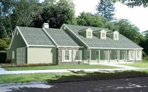 Country house plans 41-777 - front exterior, 2,161 sq ft, 3 bed, 2 bath house plans | Monster House Plans