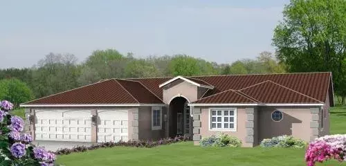 Mediterranean house plans 41-782 - front exterior, 2,179 sq ft, 4 bed, 2 bath house plans | Monster House Plans