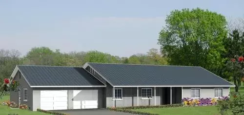 Ranch house plans 41-836 - front exterior, 2,331 sq ft, 3 bed, 2 bath house plans | Monster House Plans