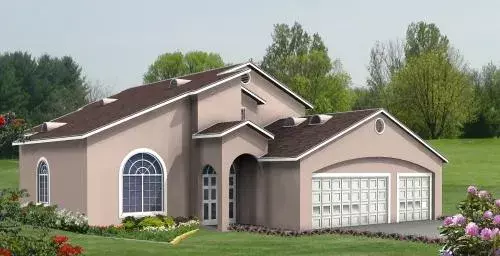 Southwest house plans 41-847 - front exterior, 2,357 sq ft, 4 bed, 3 bath house plans | Monster House Plans