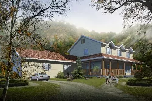 Country house plans 41-887 - front exterior, 2,458 sq ft, 4 bed, 2 bath house plans | Monster House Plans