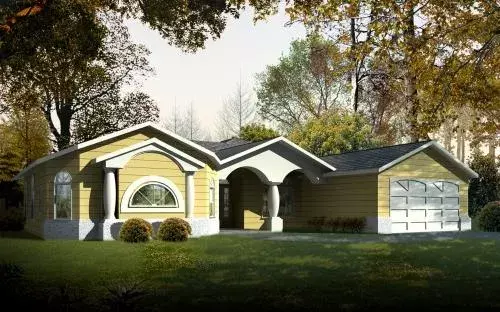 Southwest house plans 41-897 - front exterior, 2,487 sq ft, 4 bed, 3 bath house plans | Monster House Plans
