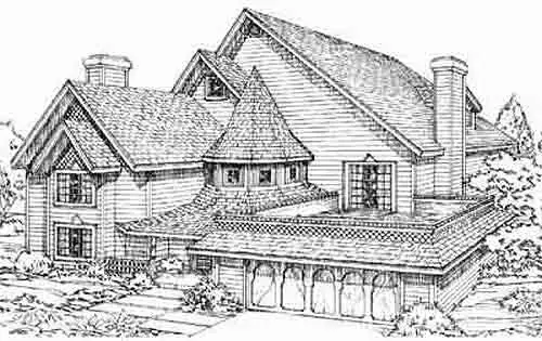 European house plans 41-925 - front exterior, 2,546 sq ft, 3 bed, 2 bath house plans | Monster House Plans