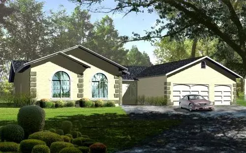 Southwest house plans 41-949 - front exterior, 2,600 sq ft, 4 bed, 2 bath house plans | Monster House Plans