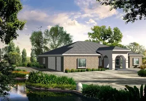 Southwest house plans 41-992 - front exterior, 2,735 sq ft, 4 bed, 3 bath house plans | Monster House Plans