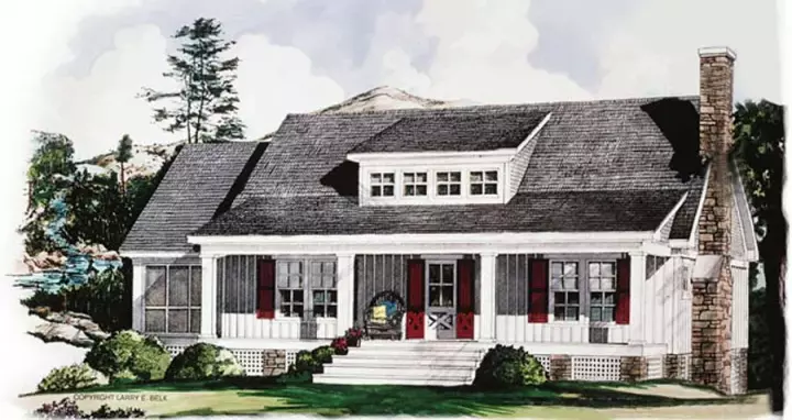 Southern house plans 42-108 - front exterior, 1,404 sq ft, 2 bed, 2 bath house plans | Monster House Plans