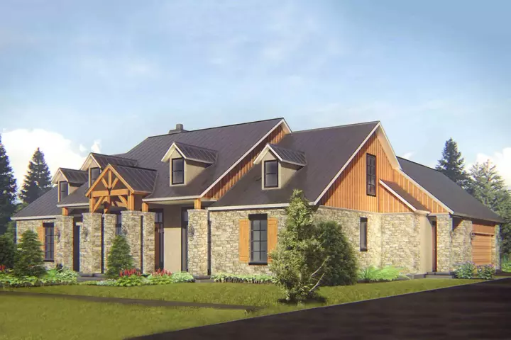 Craftsman house plans 42-109 - front exterior, 2,596 sq ft, 3 bed, 2 bath house plans | Monster House Plans