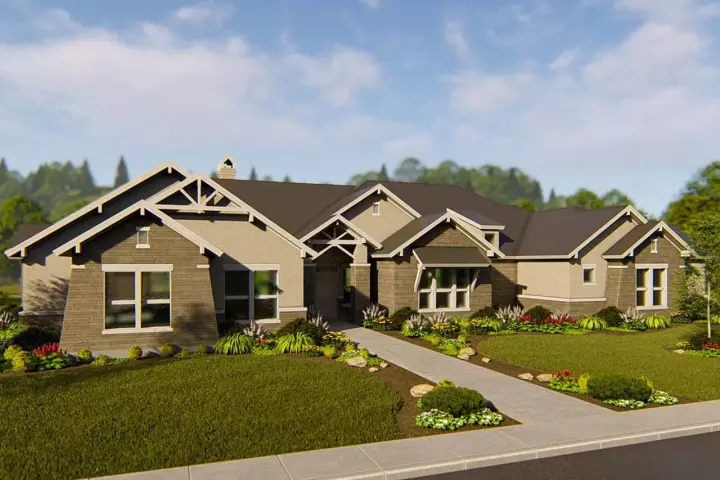 Craftsman house plans 42-110 - front exterior, 4,420 sq ft, 4 bed, 4 bath house plans | Monster House Plans