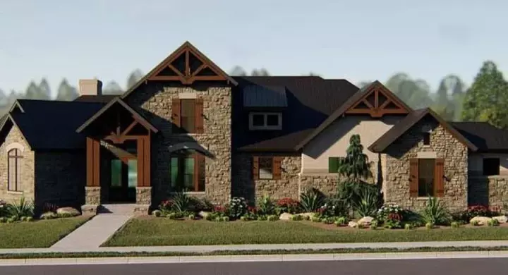 Traditional house plans 42-119 - front exterior, 3,886 sq ft, 4 bed, 3 bath house plans | Monster House Plans