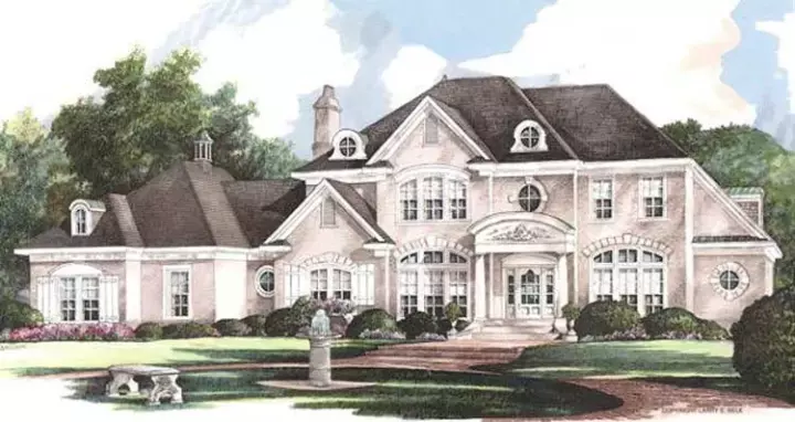 French Country house plans 42-120 - front exterior, 4,040 sq ft, 4 bed, 3 bath house plans | Monster House Plans