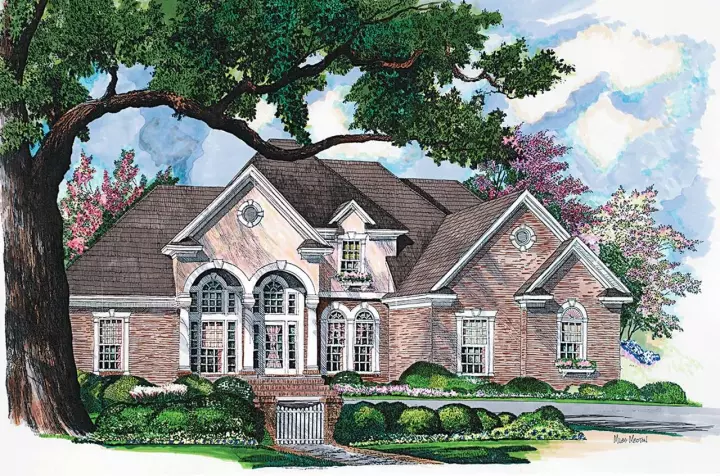 Acadian house plans 42-123 - front exterior, 3,683 sq ft, 4 bed, 3 bath house plans | Monster House Plans