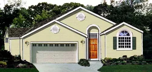 Traditional house plans 43-115 - front exterior, 1,503 sq ft, 3 bed, 2 bath house plans | Monster House Plans