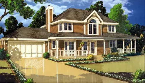 Southern house plans 43-118 - front exterior, 1,522 sq ft, 3 bed, 2 bath house plans | Monster House Plans