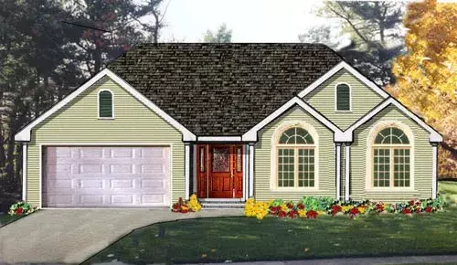 Traditional house plans 43-121 - front exterior, 1,538 sq ft, 3 bed, 2 bath house plans | Monster House Plans