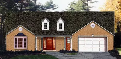 Traditional house plans 43-126 - front exterior, 1,580 sq ft, 3 bed, 2 bath house plans | Monster House Plans