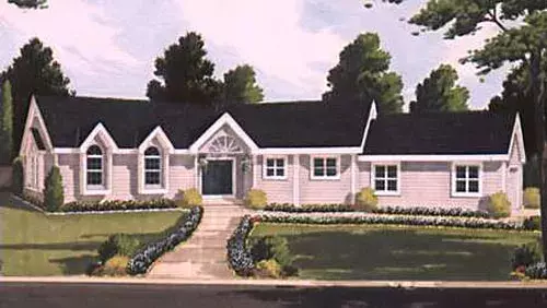 Traditional house plans 43-127 - front exterior, 1,636 sq ft, 3 bed, 2 bath house plans | Monster House Plans