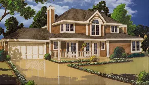 Traditional house plans 43-133 - front exterior, 1,701 sq ft, 3 bed, 2 bath house plans | Monster House Plans