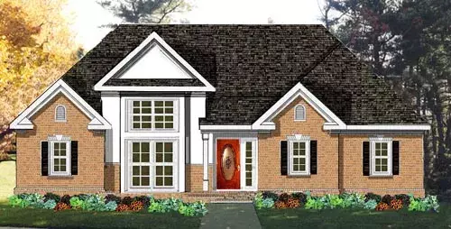 Traditional house plans 43-137 - front exterior, 1,742 sq ft, 3 bed, 2 bath house plans | Monster House Plans