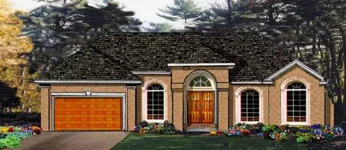 Mediterranean house plans 43-143 - front exterior, 1,816 sq ft, 3 bed, 2 bath house plans | Monster House Plans