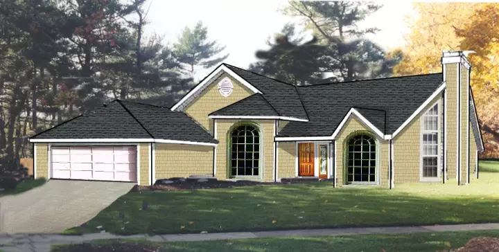 Traditional house plans 43-146 - front exterior, 1,843 sq ft, 3 bed, 2 bath house plans | Monster House Plans