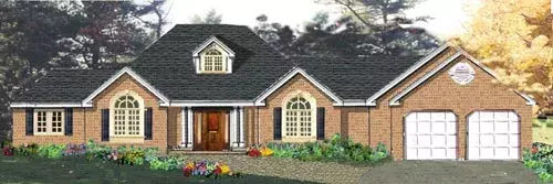 Traditional house plans 43-148 - front exterior, 1,850 sq ft, 4 bed, 2 bath house plans | Monster House Plans