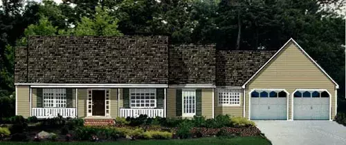 Traditional house plans 43-154 - front exterior, 1,971 sq ft, 3 bed, 2 bath house plans | Monster House Plans
