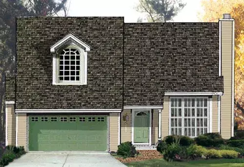 Contemporary house plans 43-156 - front exterior, 1,993 sq ft, 4 bed, 2 bath house plans | Monster House Plans