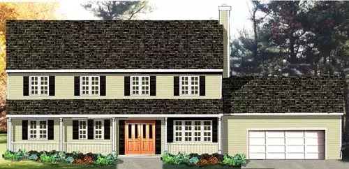 Traditional house plans 43-163 - front exterior, 2,136 sq ft, 4 bed, 2 bath house plans | Monster House Plans