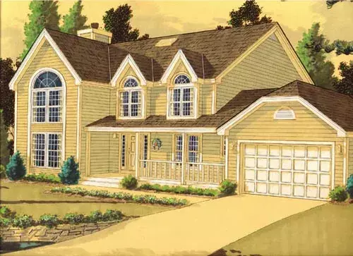 Country house plans 43-166 - front exterior, 2,146 sq ft, 4 bed, 2 bath house plans | Monster House Plans