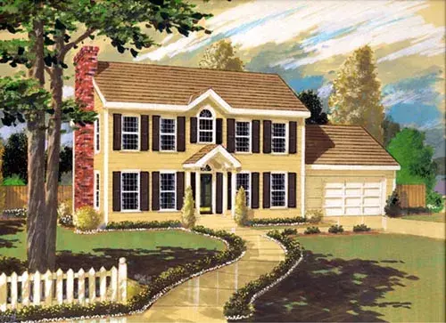 Southern Colonial house plans 43-167 - front exterior, 2,151 sq ft, 4 bed, 3 bath house plans | Monster House Plans