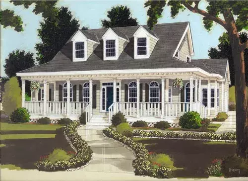 Country house plans 43-171 - front exterior, 2,177 sq ft, 4 bed, 2 bath house plans | Monster House Plans