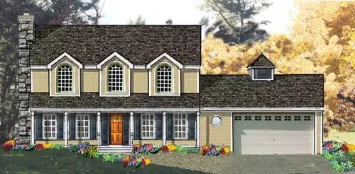 Country house plans 43-174 - front exterior, 2,212 sq ft, 4 bed, 3 bath house plans | Monster House Plans