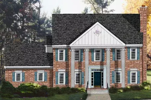 Southern Colonial house plans 43-180 - front exterior, 2,261 sq ft, 4 bed, 2 bath house plans | Monster House Plans