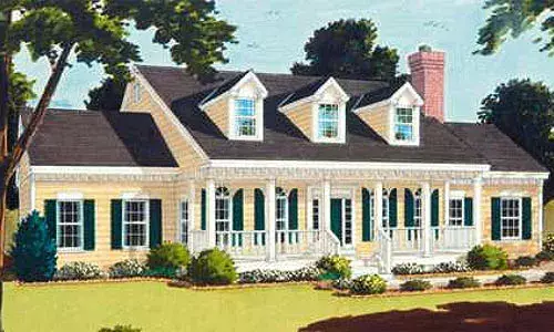 Country house plans 43-184 - front exterior, 2,286 sq ft, 4 bed, 2 bath house plans | Monster House Plans
