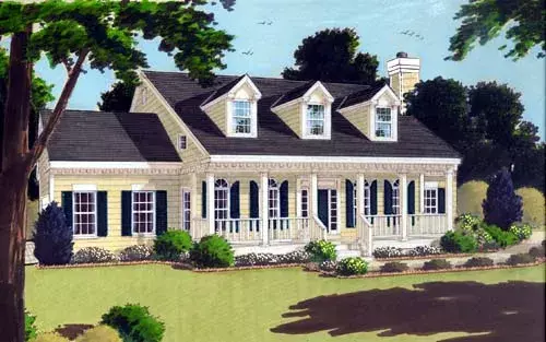 Country house plans 43-188 - front exterior, 2,338 sq ft, 4 bed, 2 bath house plans | Monster House Plans