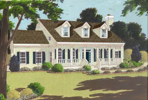 Country house plans 43-190 - front exterior, 2,353 sq ft, 4 bed, 2 bath house plans | Monster House Plans